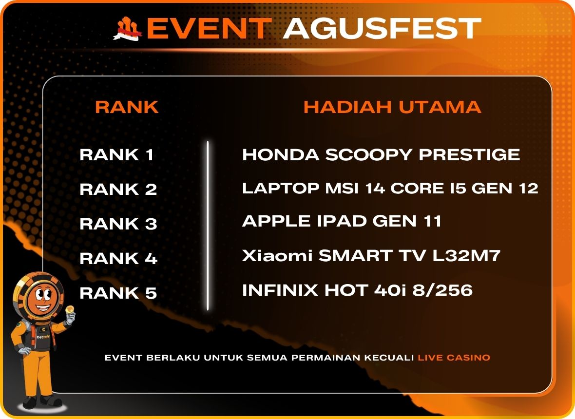Hadiah Utama AgusFest Betcoin