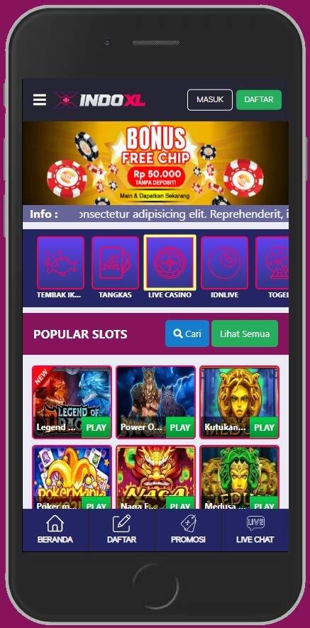Menu Live Casino Indoxl